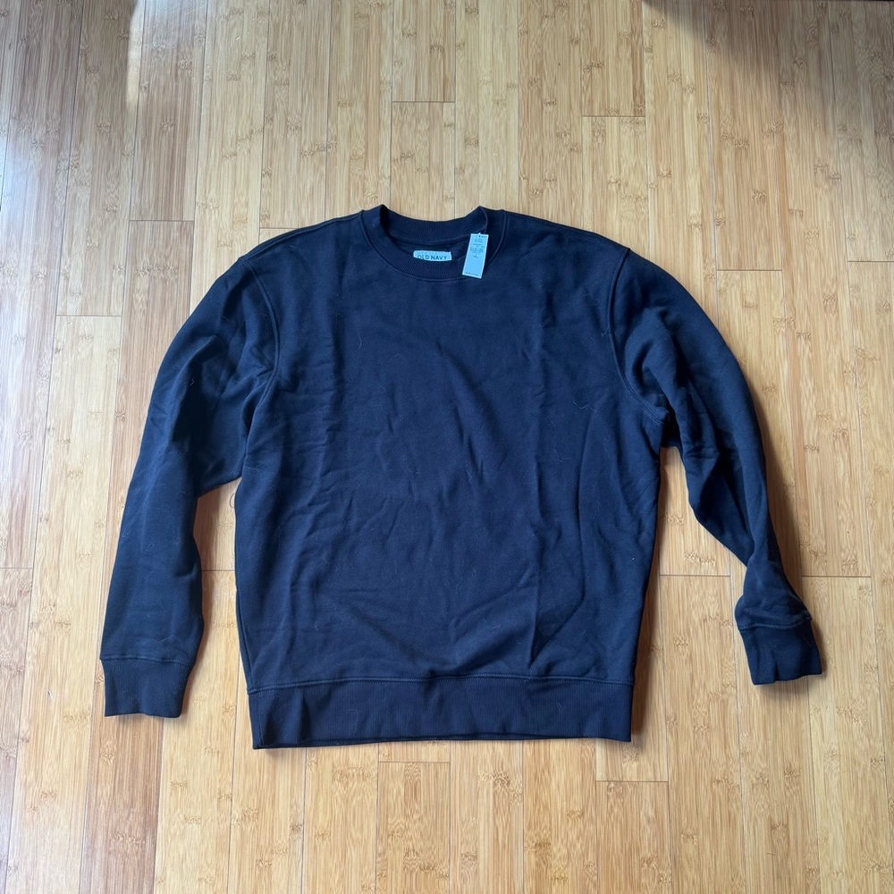 Old Navy Black Crew Neck Sweatshirt Large Tall LT NWT
